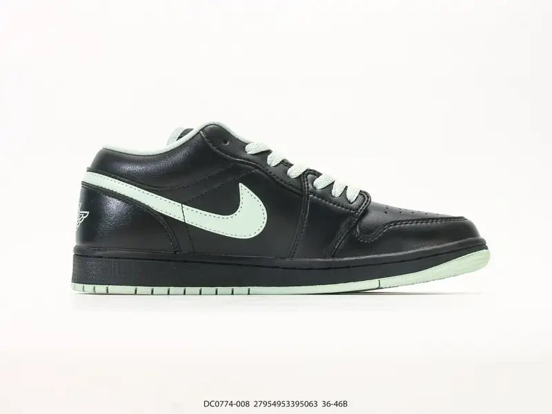 Air Jordan 1 Low 黑薄荷绿 AJ1 低帮休闲板鞋 同步官方配色 市场唯一独家头层皮打造 原鞋 DC0774-008 #27954953395063